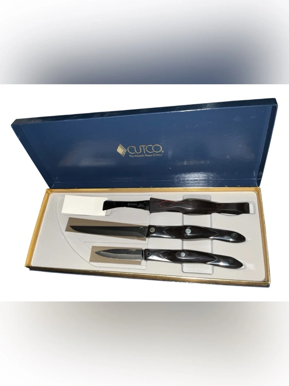 CUTCO 50th Anniversary 3-Piece Knife Gift Set w/ Presentation Box USA 1949-1999
